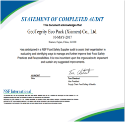 Certificación de calificación NSF